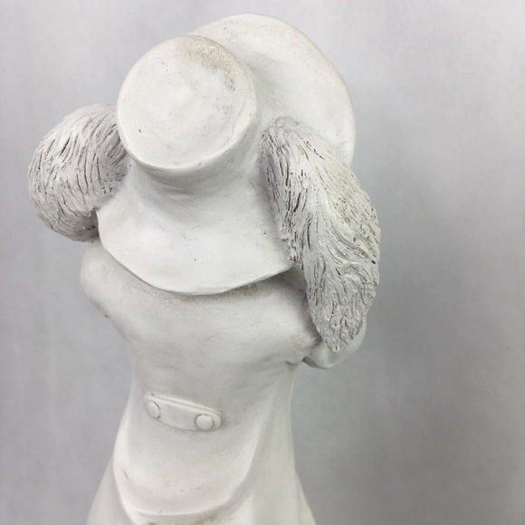 Large White Washed Detailed Rabbit Statue - Picture 5 of 8